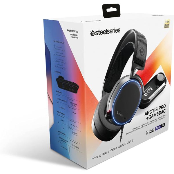 SteelSeries Arctis Pro + GameDAC Wired Gaming Headset - for PS4 and PC - Black - PakByte Computers 