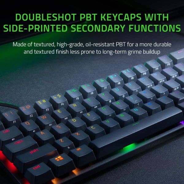 Razer Huntsman Mini 60% Gaming Keyboard - Clicky Optical Switches - PBT Keycaps - Classic Black - PakByte Computers 