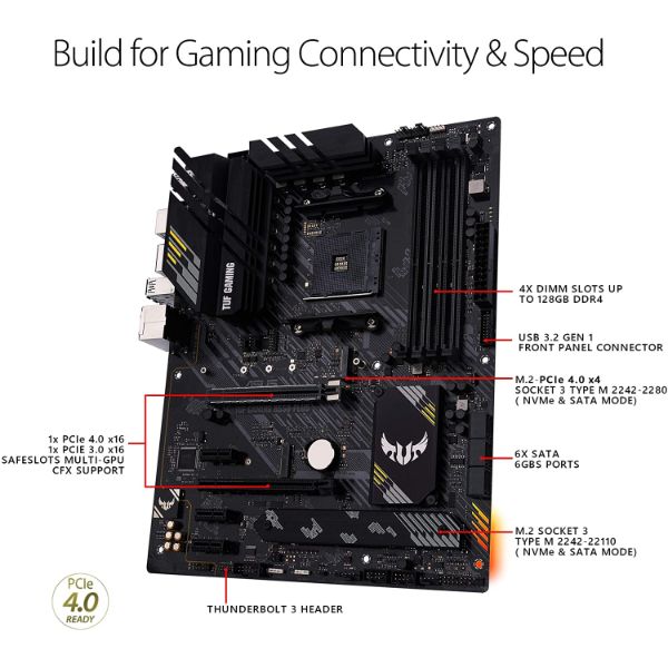 ASUS TUF Gaming B550-PLUS AMD AM4 (3rd Gen Ryzen ATX Gaming Motherboard) - PakByte Computers 