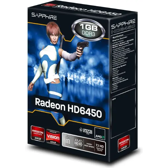 Sapphire Radeon HD 6450 1 GB DDR3 Graphics Card - PakByte Computers 