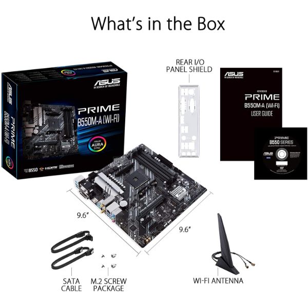 ASUS PRIME B550M-A WI-FI AM4 Micro-ATX Motherboard - PakByte Computers 