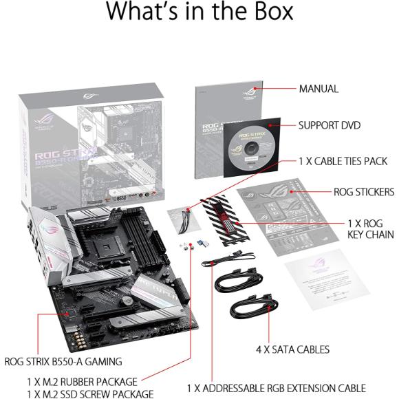 ASUS ROG Strix B550-A Gaming AMD AM4 Zen 3 Ryzen 5000 & 3rd Gen Ryzen ATX Gaming Motherboard - PakByte Computers 