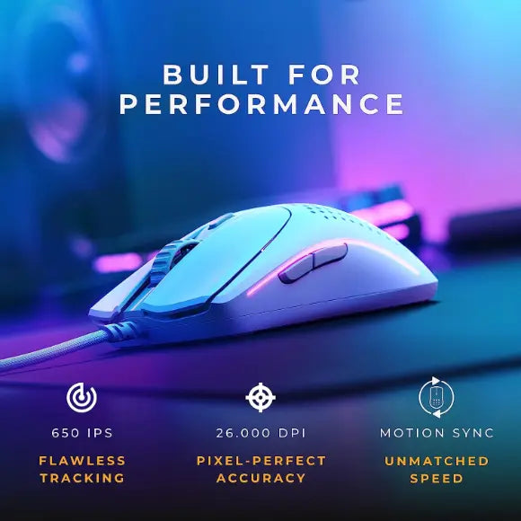 Glorious Model O2 Wired Gaming Mouse - Matte White - PakByte Computers 