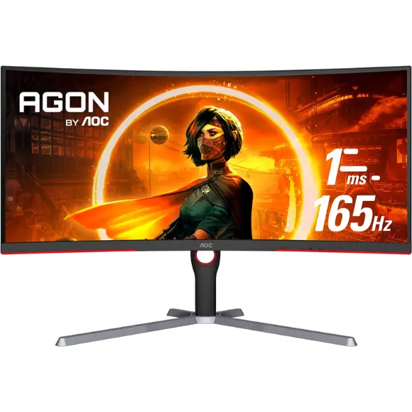 AOC CU34G3S 34" Frameless Curved Ultrawide Gaming Monitor, WQHD 3440 x1440, 165Hz 1ms - PakByte Computers 