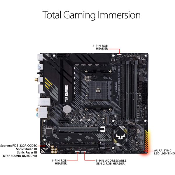 ASUS TUF Gaming B550M-PLUS Wi-Fi AM4 Micro-ATX Motherboard - PakByte Computers 