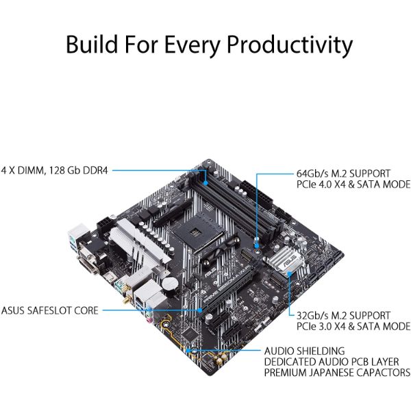 ASUS PRIME B550M-A WI-FI AM4 Micro-ATX Motherboard - PakByte Computers 