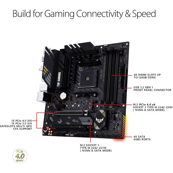 ASUS TUF Gaming B550M-PLUS Wi-Fi AM4 Micro-ATX Motherboard - PakByte Computers 