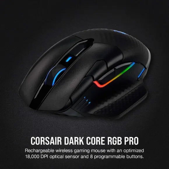 CORSAIR DARK CORE MS429 RGB PRO Wireless Gaming Mouse - PakByte Computers 