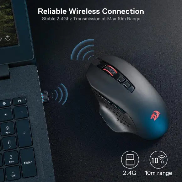 REDRAGON M656 GAINER 3200 DPI WIRELESS GAMING MOUSE - PakByte Computers 