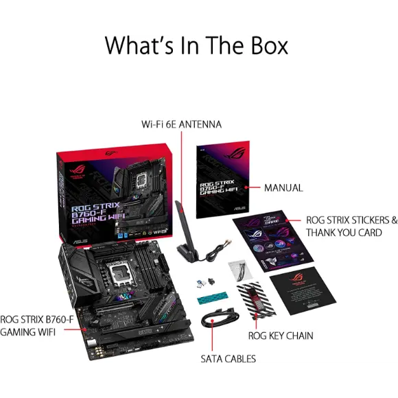 ASUS ROG Strix B760-F WiFi Intel B760 LGA 1700 ATX Gaming Motherboard - PakByte Computers 