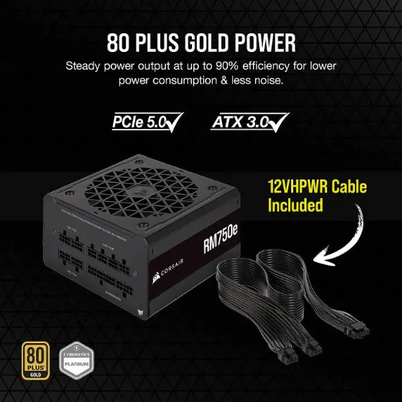 Corsair RM750e Fully Modular Low-Noise ATX Power Supply - PakByte Computers 