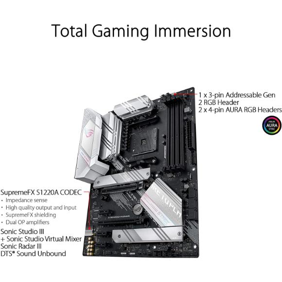 ASUS ROG Strix B550-A Gaming AMD AM4 Zen 3 Ryzen 5000 & 3rd Gen Ryzen ATX Gaming Motherboard - PakByte Computers 