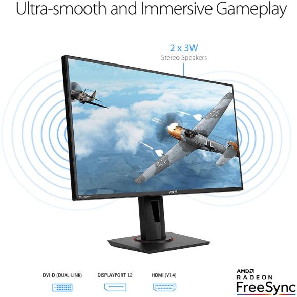 ASUS VG279Q 27" Full HD 1080p IPS 144Hz 1ms (MPRT) DP HDMI DVI Eye Care Gaming Monitor with FreeSync/Adaptive Sync - PakByte Computers 