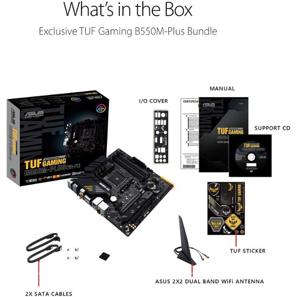 ASUS TUF Gaming B550M-PLUS Wi-Fi AM4 Micro-ATX Motherboard - PakByte Computers 