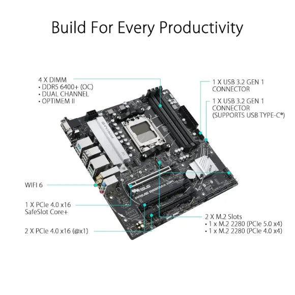 ASUS Prime B650M-A WiFi Micro-ATX Motherboard - PakByte Computers 