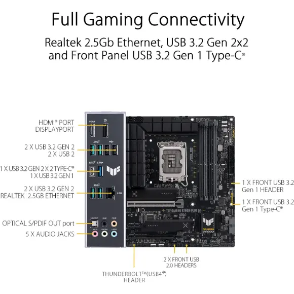 ASUS TUF GAMING B760M-PLUS D4 Motherboard - PakByte Computers 