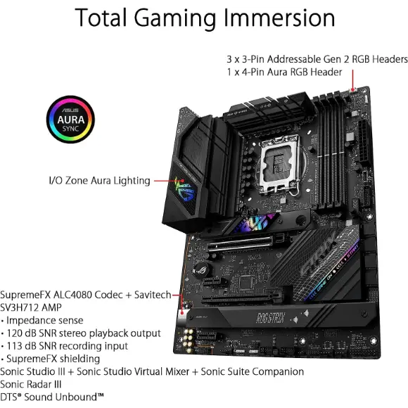 ASUS ROG Strix B760-F WiFi Intel B760 LGA 1700 ATX Gaming Motherboard - PakByte Computers 