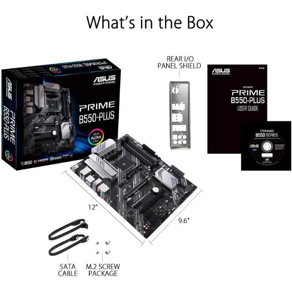 ASUS Prime B550-PLUS AMD AM4 Zen 3 Ryzen 5000 & 3rd Gen Ryzen ATX Motherboard - PakByte Computers 