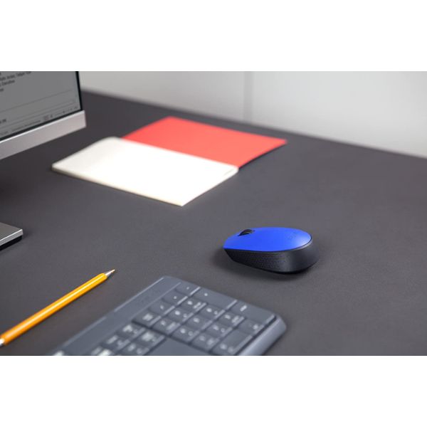 Logitech M171 Wireless Mouse, 2.4 GHz with USB Mini Receiver, Optical Tracking - Blue - PakByte Computers 