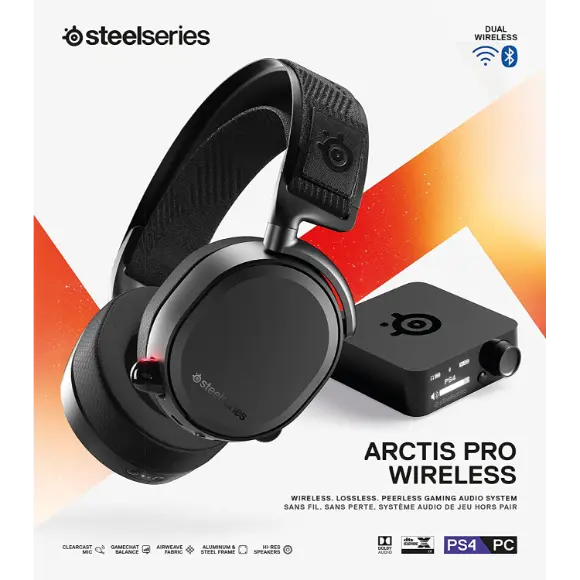 SteelSeries Arctis Pro Wireless Gaming Headset - Lossless High Fidelity Wireless + Bluetooth for PS5/PS4 and PC - Black - PakByte Computers 