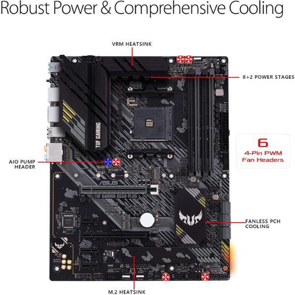 ASUS TUF Gaming B550-PLUS AMD AM4 (3rd Gen Ryzen ATX Gaming Motherboard) - PakByte Computers 