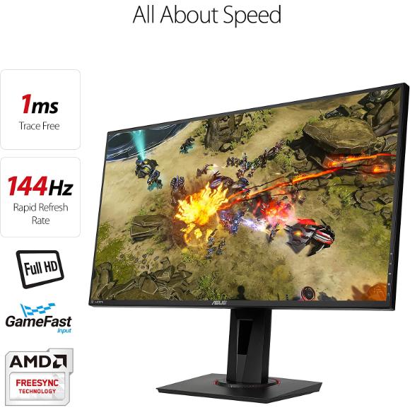 Asus VG278Q 27" Full HD 1080P 144Hz 1ms Eye Care G-Sync Compatible Adaptive Sync Gaming Monitor with DP HDMI DVI - PakByte Computers 