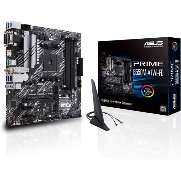 ASUS PRIME B550M-A WI-FI AM4 Micro-ATX Motherboard - PakByte Computers 