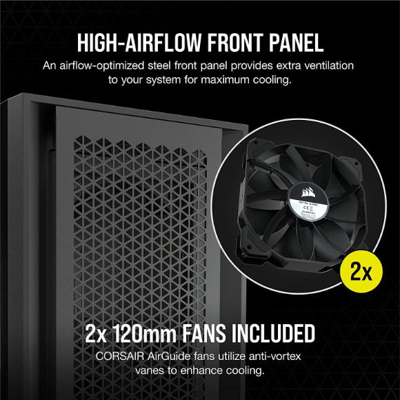 Corsair 5000D Airflow Tempered Glass Mid-Tower ATX PC Case - Black - PakByte Computers 