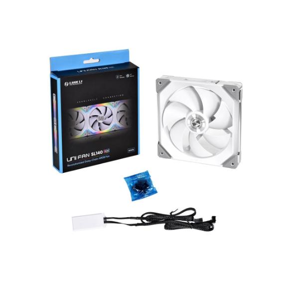 LIAN LI UNI FAN SL140 RGB (White) - PakByte Computers 