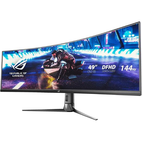 Asus ROG Strix XG49VQ 49” Curved Gaming FreeSync Monitor 144Hz Dual Full HD HDR Eye Care with DP HDMI Black - PakByte Computers 