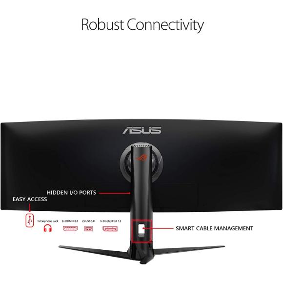 Asus ROG Strix XG49VQ 49” Curved Gaming FreeSync Monitor 144Hz Dual Full HD HDR Eye Care with DP HDMI Black - PakByte Computers 