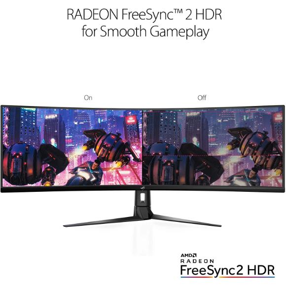 Asus ROG Strix XG49VQ 49” Curved Gaming FreeSync Monitor 144Hz Dual Full HD HDR Eye Care with DP HDMI Black - PakByte Computers 