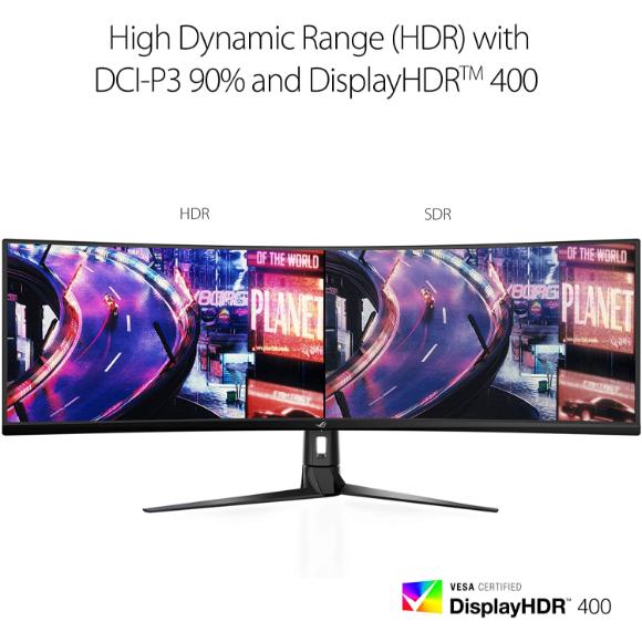 Asus ROG Strix XG49VQ 49” Curved Gaming FreeSync Monitor 144Hz Dual Full HD HDR Eye Care with DP HDMI Black - PakByte Computers 