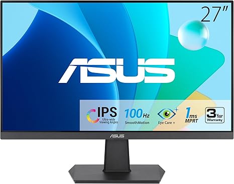 ASUS 27" VA27EHF 1080P 100Hz Full HD Frameless Monitor - Black - PakByte Computers 