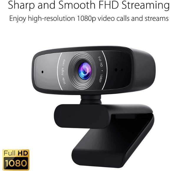 ASUS Webcam C3 1080p HD USB Camera - Beamforming Microphone - PakByte Computers 