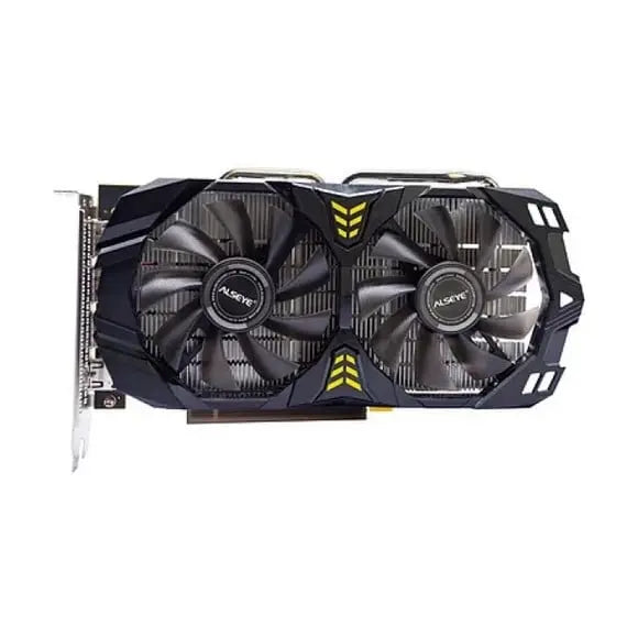 A graphics card displayed prominently against a clean white background, highlighting its design and features.