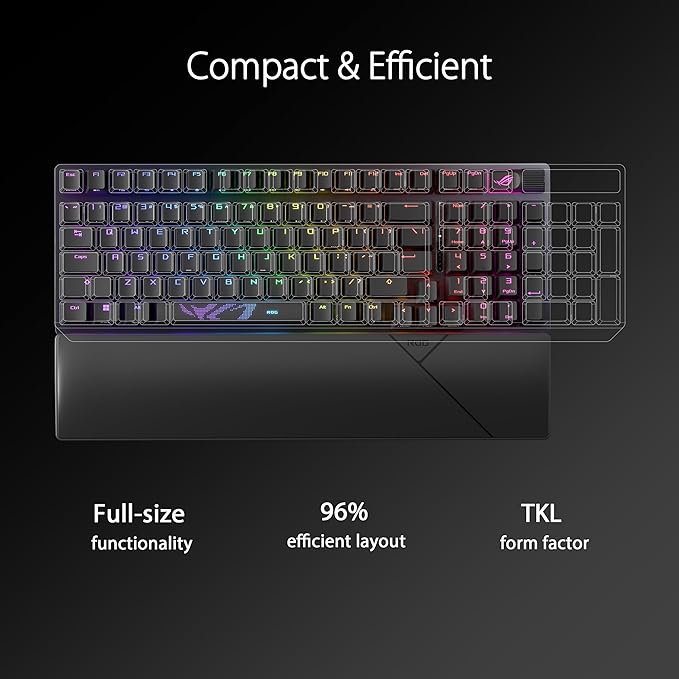 ASUS ROG Strix Scope II 96 Wireless Gaming Keyboard,PBT Keycaps, RGB-Black - PakByte Computers 