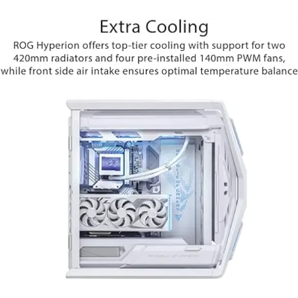 ASUS ROG Hyperion GR701 EATX Full-Tower Computer Casing - White - PakByte Computers 