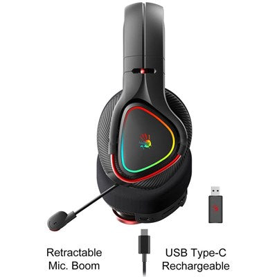 Bloody MR710 RGB Wireless Gaming Bluetooth Headset - Black - PakByte Computers 