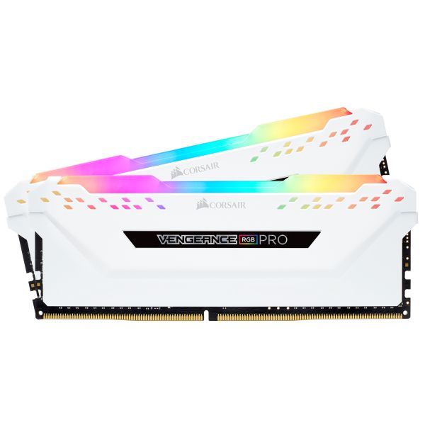 Corsair Vengeance RGB Pro 16GB (2x8GB) DDR4 3600 (PC4-28800) C18 Desktop Memory – White - PakByte Computers 