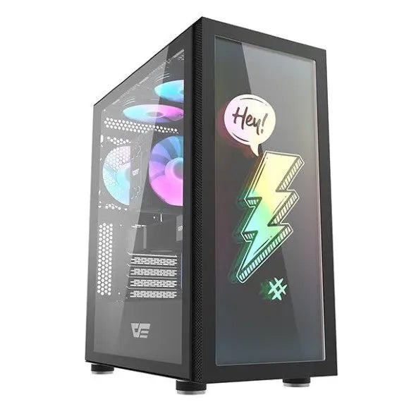 DarkFlash DK210 Graffiti ATX Gaming Case Black - PakByte Computers 