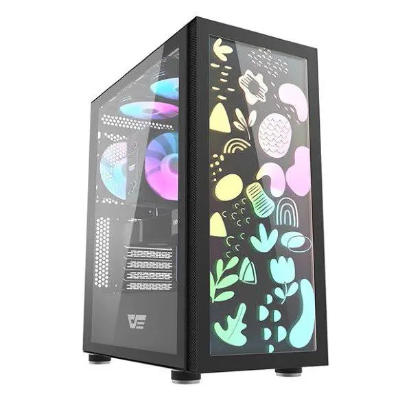 DarkFlash DK210 Graffiti ATX Gaming Case Black - PakByte Computers 