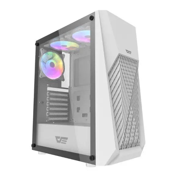 DarkFlash DK150 ATX With 3 ARGB Fans Gaming Case - White - PakByte Computers 