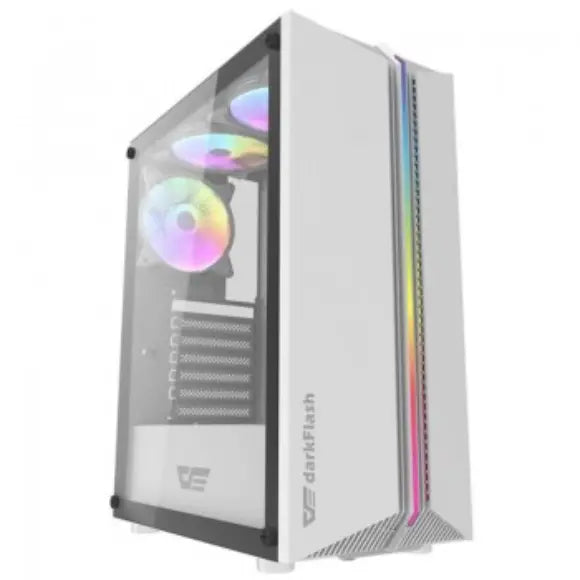 DarkFlash DK151 Mid-Tower ATX Case With 3 ARGB Fans - White - PakByte Computers 