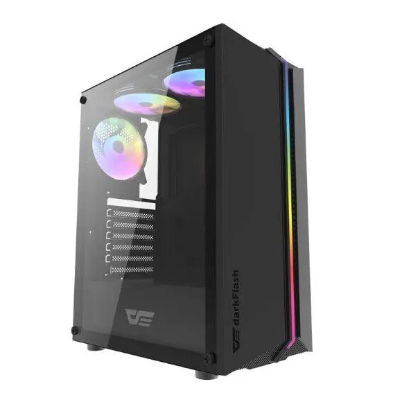 DarkFlash DK151 ATX With 3 ARGB Fans Gaming Case - Black - PakByte Computers 