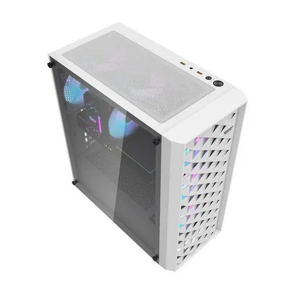 DarkFlash Aigo DK351 Gaming Case - White - PakByte Computers 