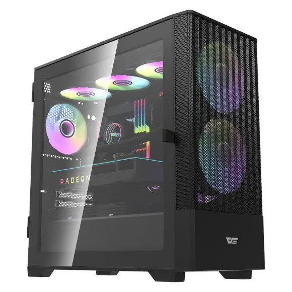 DarkFlash DK415 M-ATX PC Gaming Case - Black - PakByte Computers 