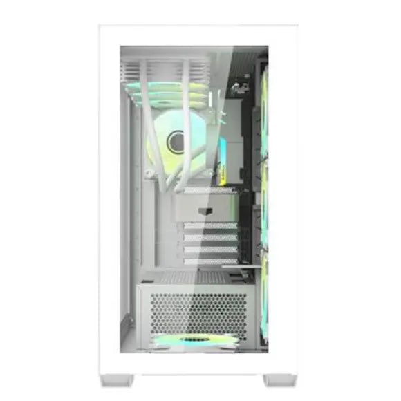 DarkFlash DLX4000 Tempered Glass Mid-Tower ATX Case - White - PakByte Computers 