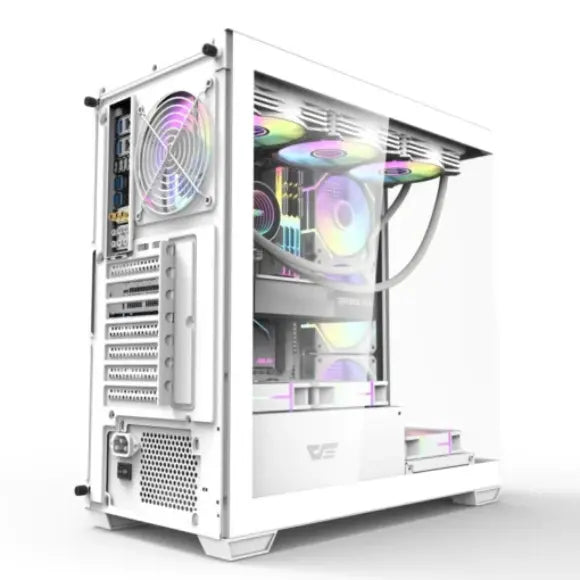 Darkflash DS900 Glass Mid-Tower ATX Case – White - PakByte Computers 