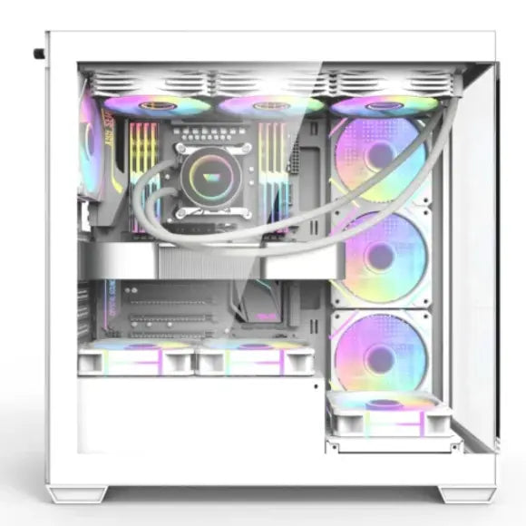 Darkflash DS900 Glass Mid-Tower ATX Case – White - PakByte Computers 